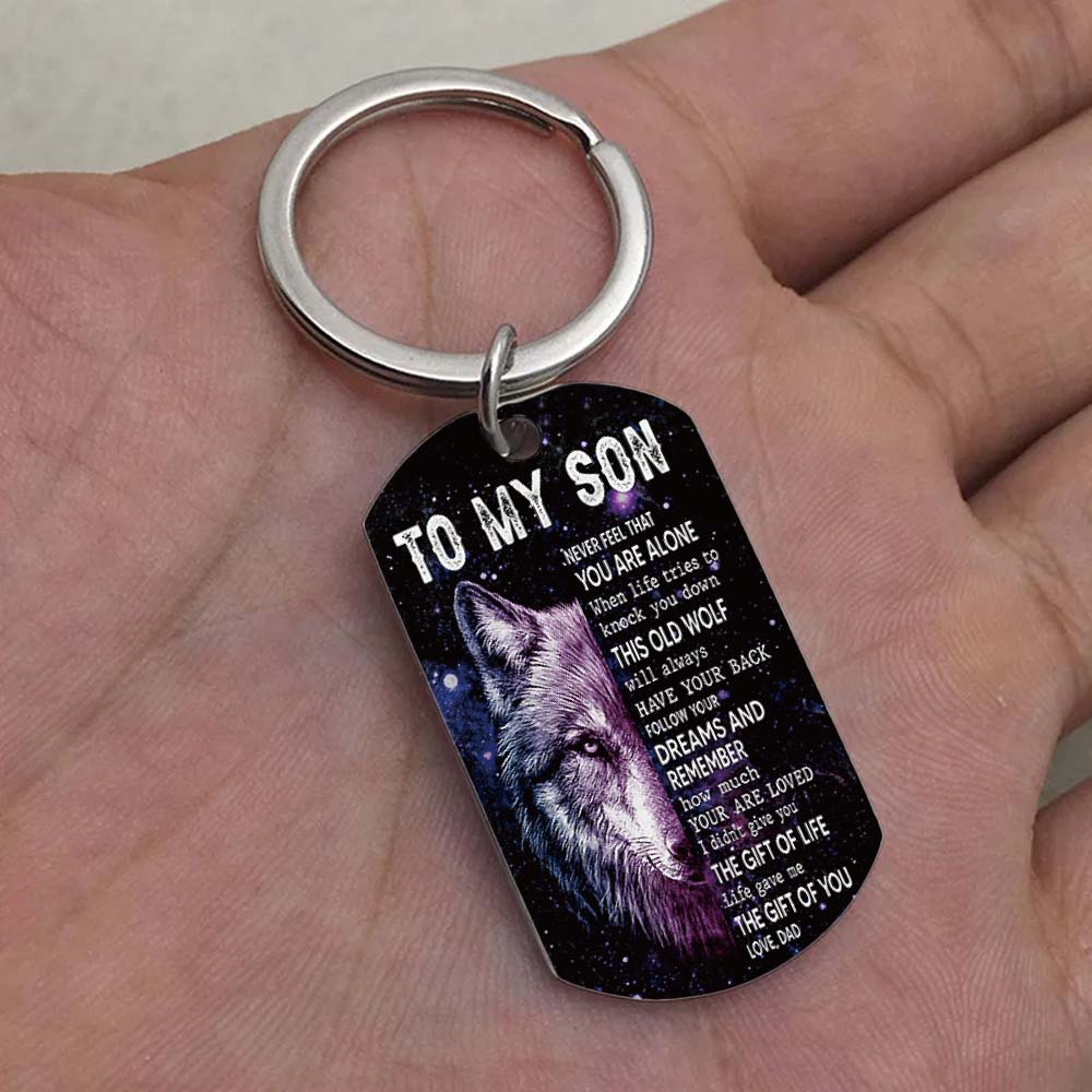 Life Gave Me The Gift Of You - Wolf Multi Colors Personalized Keychain - A885