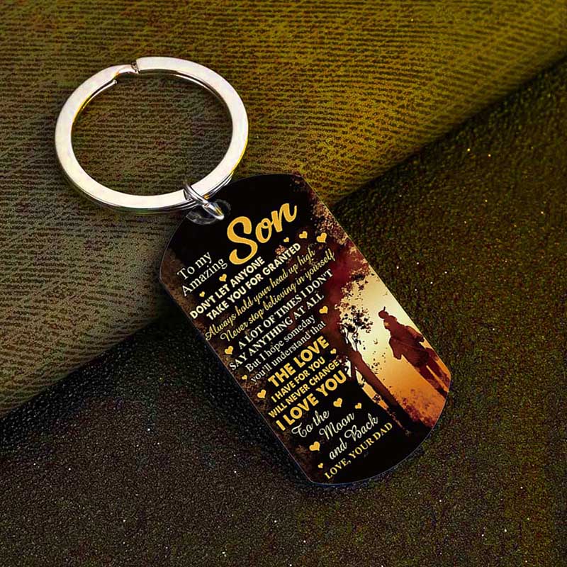 Dad To Son - The Love I Have For You Will Never Chage - Multi Colors Personalized Keychain - A886