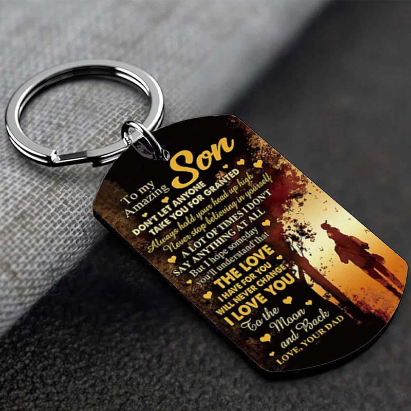 Dad To Son - The Love I Have For You Will Never Chage - Multi Colors Personalized Keychain - A886