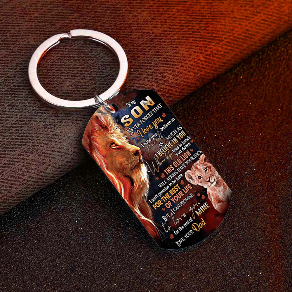 Never Forget That I Love You - Lion Multi Colors Personalized Keychain - A883