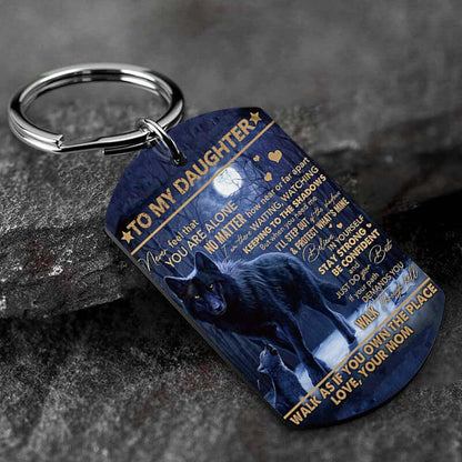 Never Feel That You Are Alone - Wolf Multi Colors Personalized Keychain - A884