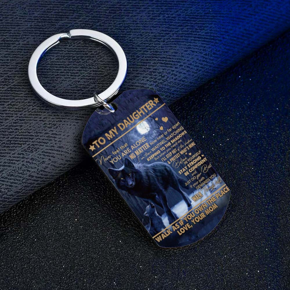 Never Feel That You Are Alone - Wolf Multi Colors Personalized Keychain - A884