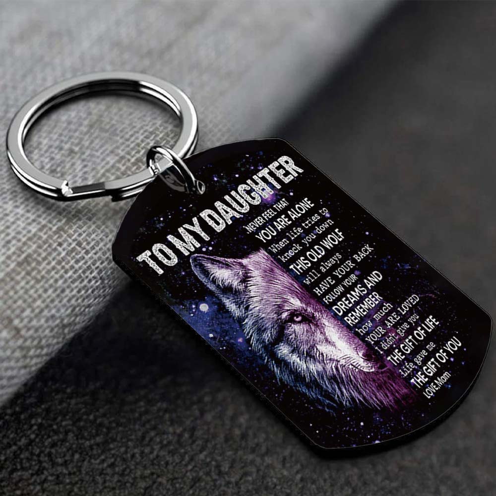 Life Gave Me The Gift Of You - Wolf Multi Colors Personalized Keychain - A885