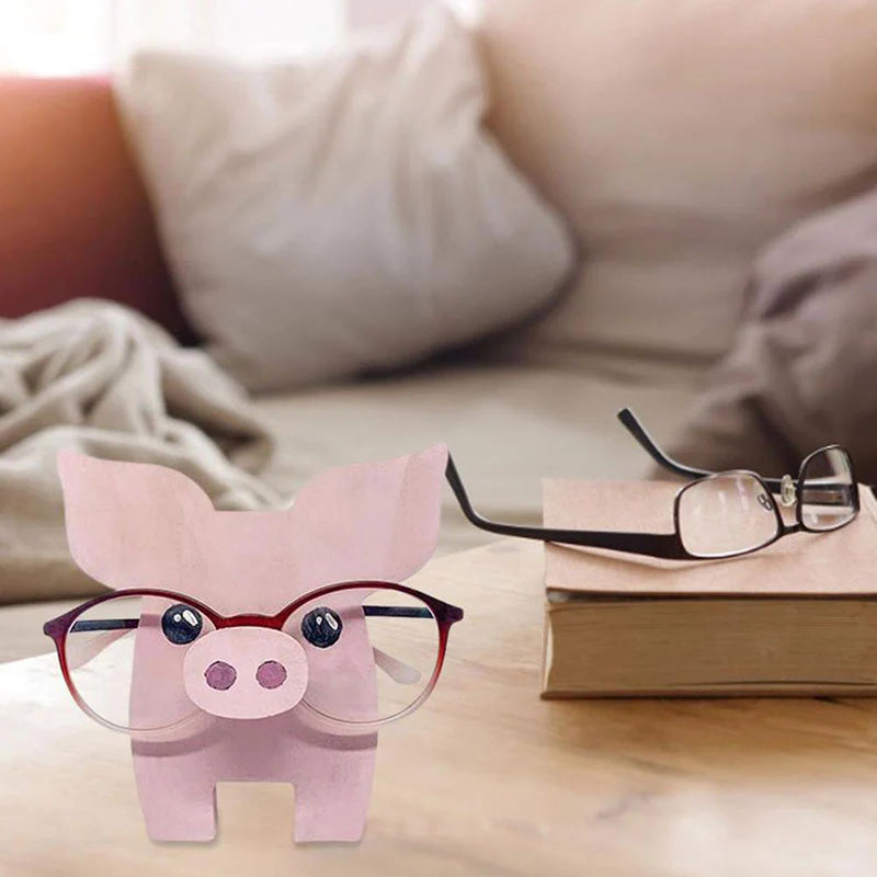 Handmade Glasses Stand Pig