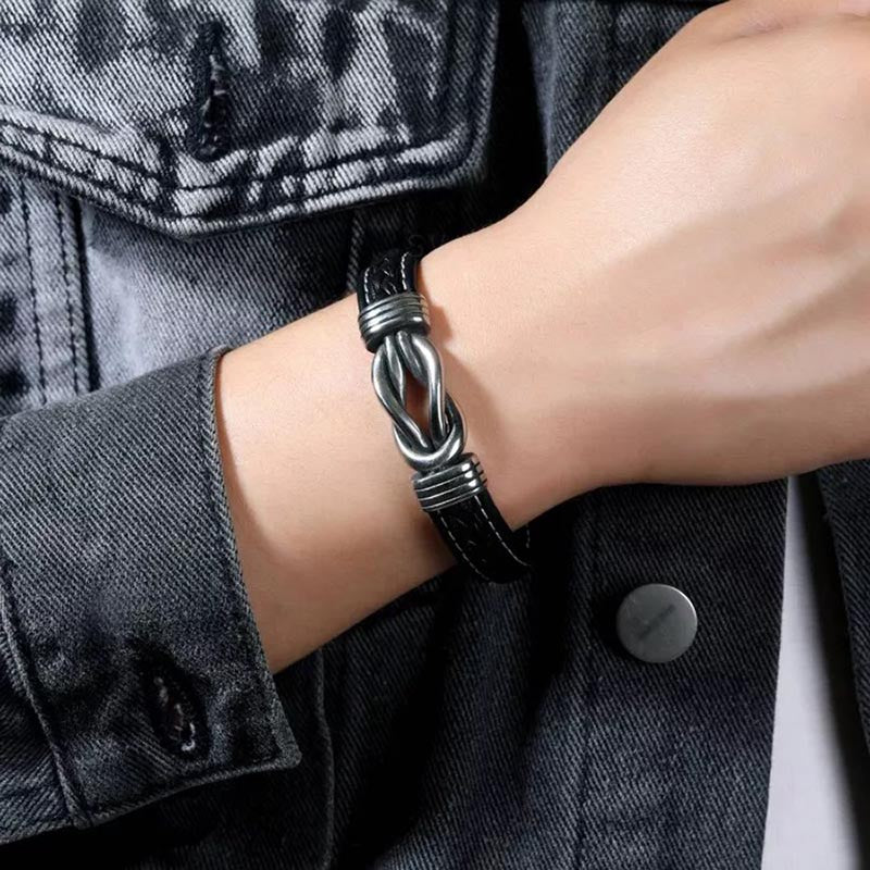 To My Man - Forever Linked Together Braided Leather Bracelet