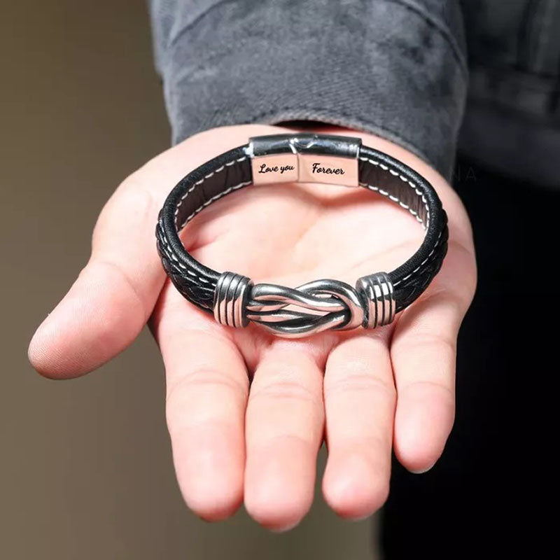 To My Man - Forever Linked Together Braided Leather Bracelet